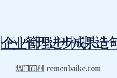 企业管理进步成果造句是什么意思的图片